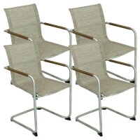 Garden Pleasure Gartenstühle mit Armlehnen NOVA beige, 4 St.