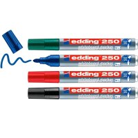 edding 250 Whiteboard-Marker farbsortiert 1,5 - 3,0 mm, 4...