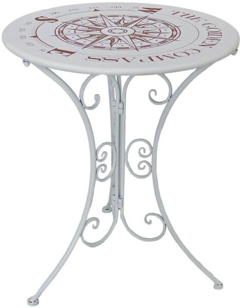 Garden Pleasure Gartentisch BAYO weiß rund 60,0 x 60,0 x 70,0 cm