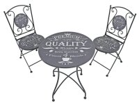 Garden Pleasure Sitzgruppe ROYAL, dunkelgrau Metall, 3-teilig