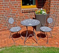 Garden Pleasure Sitzgruppe ROYAL, dunkelgrau Metall, 3-teilig