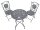 Garden Pleasure Sitzgruppe ROYAL, dunkelgrau Metall, 3-teilig