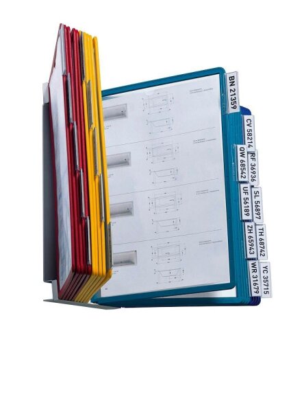 DURABLE Wand-Sichttafelsystem VARIO® WALL 551200 DIN A4 farbsortiert mit 20 Sichttafeln, 1 St.