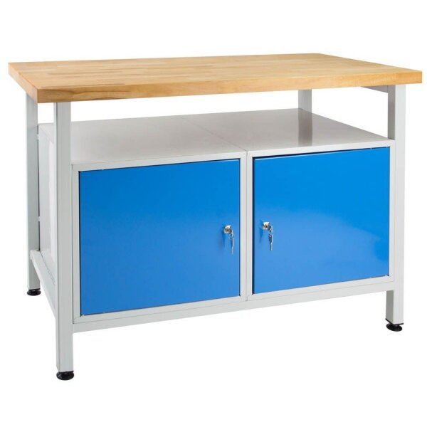 ADB Werkbank lichtgrau, blau 120,0 x 60,0 x 84,0 cm