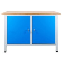 ADB Werkbank lichtgrau, blau 120,0 x 60,0 x 84,0 cm