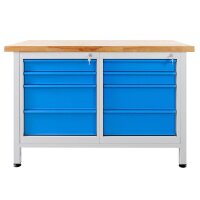 ADB Werkbank lichtgrau, RAL 5012 8 Schubladen 120,0 x...
