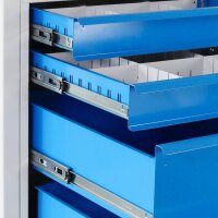 ADB Werkbank lichtgrau, RAL 5012 8 Schubladen 120,0 x 60,0 x 84,0 cm