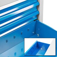 ADB MAMMUT Schubladenschrank lichtgrau, lichtblau 9 Schubladen 70,0 x 43,5 x 120,0 cm, 1 St.