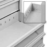 ADB MAMMUT Schubladenschrank lichtgrau 9 Schubladen 70,0 x 43,5 x 120,0 cm, 1 St.