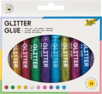 folia Glitter Glue Klebestifte 9,5 ml, 10 St.