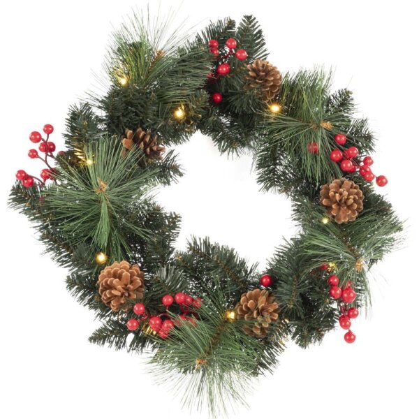 Idena Weihnachtskranz LED Dekoleuchte grün, 1 St.