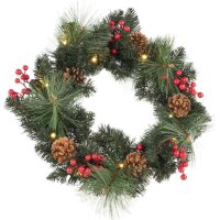 Idena Weihnachtskranz LED Dekoleuchte grün, 1 St.