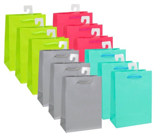 Idena Geschenktüten Uni farbsortiert 25,0 x 35,0 cm, 12 St.
