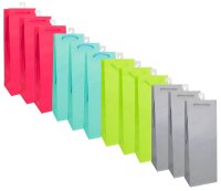 Idena Geschenktüten für Flaschen farbsortiert 12,5 x 35,0 cm, 12 St.