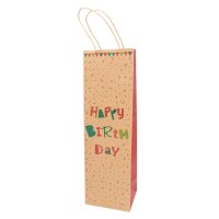 Idena Geschenktüte für Flaschen Geburstag Motiv 10,0 x 39,0 cm, 1 St.