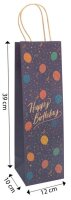 Idena Geschenktüte für Flaschen Geburtstag Motiv 12,0 x 39,0 cm, 1 St.