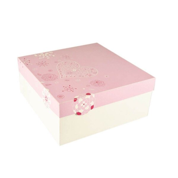 PAPSTAR Tortenkartons Lovely Flowers weiß, rosa 30,0 x 30,0 cm, 15 St.