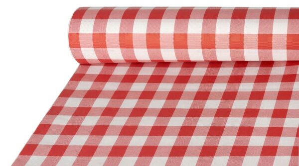 PAPSTAR Tischdecke Vichy Karo 88163 rot, weiß 100,0 cm x 50,0 m, 1 Rolle
