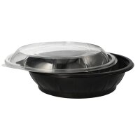 STARPAK Einweg-Salatschalen Snap It schwarz 1000,0 ml, 25...