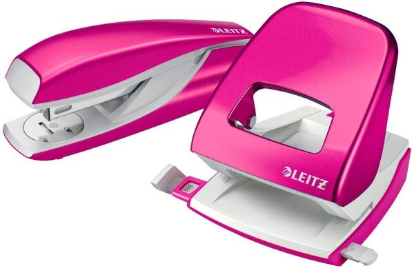 LEITZ Locher und Heftgeräte Set WOW 5095 pink-metallic