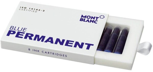 MONTBLANC Tintenpatronen für Füller Blue permanent blau, 8 St.
