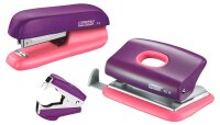 Rapid Locher und Heftgeräte Set Mini lila/rosa