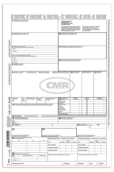 RNK-Verlag Frachtbrief CMR-Frachtbriefe, 50 St.