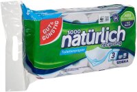 GUT&GÜNSTIG Toilettenpapier natürlich recycling 3-lagig Recyclingpapier, 8 Rollen