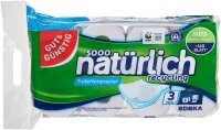 GUT&GÜNSTIG Toilettenpapier natürlich recycling 3-lagig Recyclingpapier, 8 Rollen