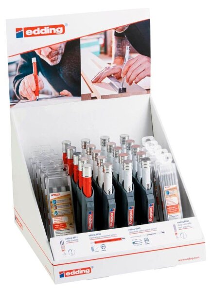 edding Display DIY Tieflochmarker-Bleistift weiß HB 2,0 - 5,0 mm, 1 Set