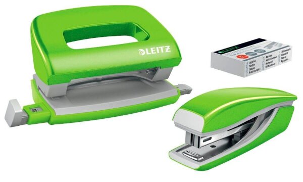 LEITZ Locher und Heftgeräte Set NeXXt WOW grün