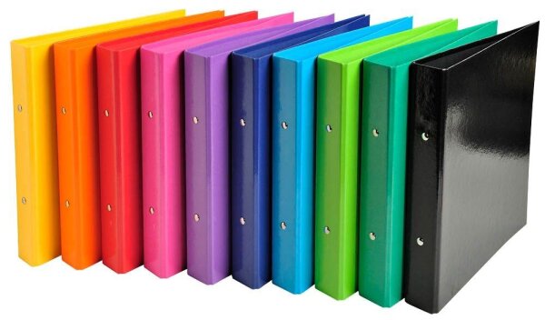 Exacompta Iderama Ringbücher 2-Ringe farbsortiert 3,5 cm DIN A5 hoch, 10 St.