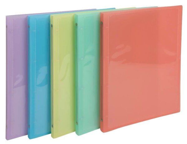Exacompta Kreacover Pastell Ringbücher 4-Ringe farbsortiert 2,0 cm DIN A4, 20 St.