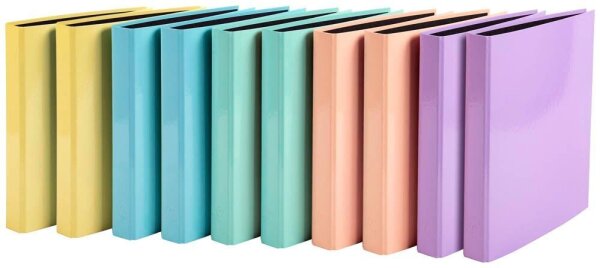 Exacompta Aquarel Ringbücher 2-Ringe farbsortiert 4,0 cm DIN A4, 10 St.
