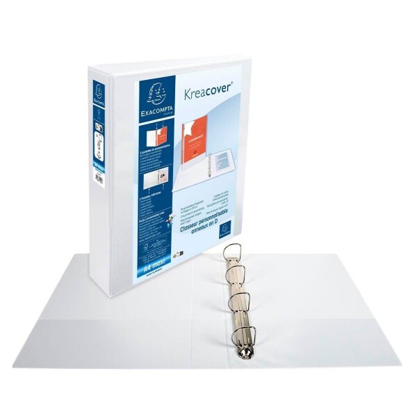 Exacompta Kreacover Ringbuch 4-Ringe weiß 7,5 cm DIN A4, 1 St.