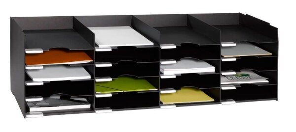 PAPERFLOW Sortierstation schwarz mit 20 Fächern