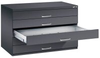CP 7100 Planschrank schwarzgrau 5 Schubladen 110,0 x 76,5...