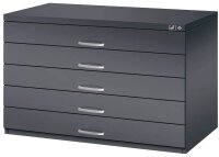 CP 7100 Planschrank schwarzgrau 5 Schubladen 110,0 x 76,5 x 76,0 cm, 1 St.