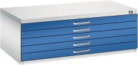 CP 7100 Planschrank lichtgrau, enzianblau 5 Schubladen 110,0 x 76,5 x 42,0 cm, 1 St.