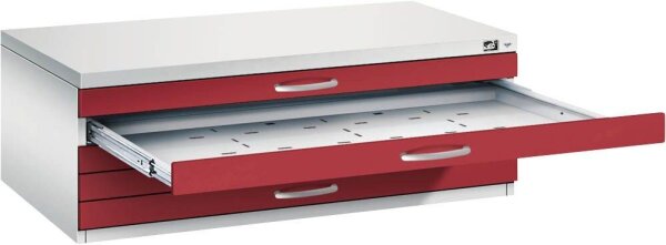 CP 7100 Planschrank lichtgrau, rubinrot 5 Schubladen 110,0 x 76,5 x 42,0 cm, 1 St.