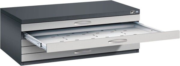 CP 7100 Planschrank schwarzgrau, weißaluminium 5 Schubladen 110,0 x 76,5 x 42,0 cm, 1 St.