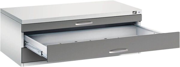 CP 7100 Planschrank lichtgrau, stahlgrau 3 Schubladen 110,0 x 76,5 x 42,0 cm, 1 St.