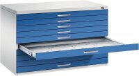 CP 7100 Planschrank lichtgrau, enzianblau 10 Schubladen...
