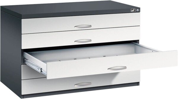 CP 7100 Planschrank schwarzgrau, lichtgrau 5 Schubladen 110,0 x 76,5 x 76,0 cm, 1 St.