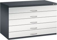 CP 7100 Planschrank schwarzgrau, lichtgrau 5 Schubladen 110,0 x 76,5 x 76,0 cm, 1 St.