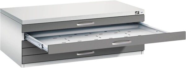 CP 7100 Planschrank lichtgrau, stahlgrau 5 Schubladen 110,0 x 76,5 x 42,0 cm, 1 St.