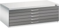 CP 7100 Planschrank lichtgrau, stahlgrau 5 Schubladen 110,0 x 76,5 x 42,0 cm, 1 St.