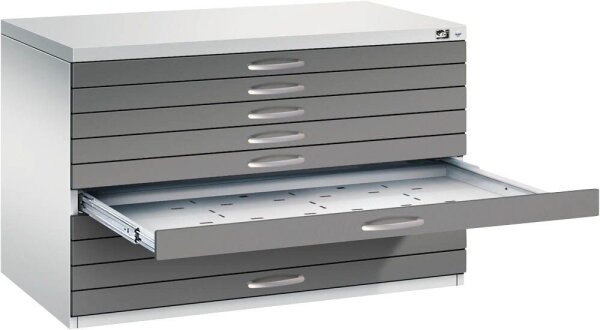CP 7100 Planschrank lichtgrau, stahlgrau 10 Schubladen 110,0 x 76,5 x 76,0 cm, 1 St.