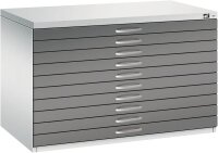 CP 7100 Planschrank lichtgrau, stahlgrau 10 Schubladen 110,0 x 76,5 x 76,0 cm, 1 St.