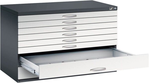 CP 7100 Planschrank schwarzgrau, lichtgrau 8 Schubladen 110,0 x 76,5 x 76,0 cm, 1 St.
